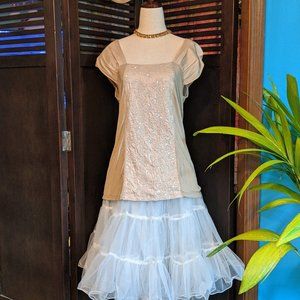 Anthropologie Champagne Sequin Top Size Medium